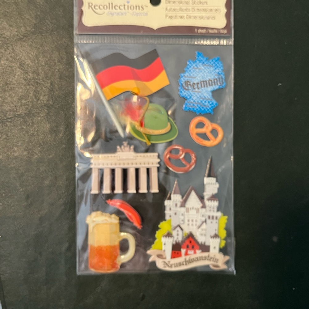 Recollections German Celebration Stickers - Black, Red, Yellow, Blue